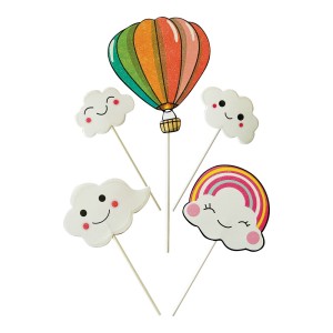 Topo de Bolo - Nuvem e Balão Make+