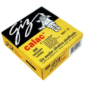 Giz Escolar Colorido Plastificado c/500 Calac