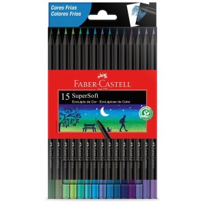 Lápis de Cor 15 Cores Supersoft Cores Frias Faber Castell