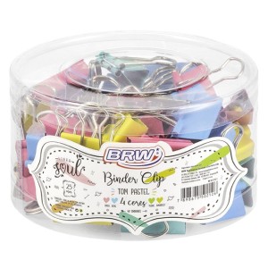 Prendedor de Papel 25mm Tons Pastéis c/48 BRW