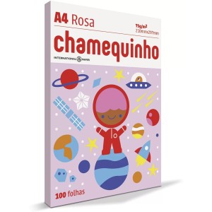 Papel Sulfite A4 Rosa 75g 100 Folhas Chamequinho Chamex