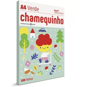 Papel Sulfite A4 Verde 75g 100 Folhas Chamequinho Chamex