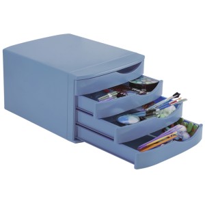 Gaveteiro 4 Gavetas - Azul Pastel Waleu