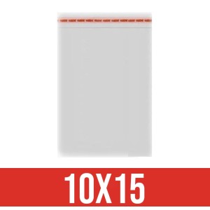 Saco Transparente Adesivado 10cm x 15cm + 3 Aba c/100 Cromus