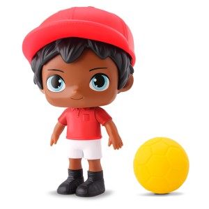 Boneco Max Futebol Vermelho e Branco Negro 1185 Silmar Brinquedos