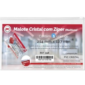 Malote Cristal com Zíper - Menor 998 DAC