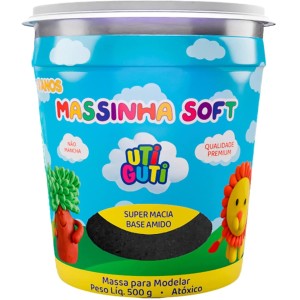 Massa de Modelar 500g - Preta Uti Guti