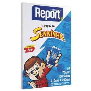 Papel Sulfite A4 Branco 75g 100 Folhas Senninha Report