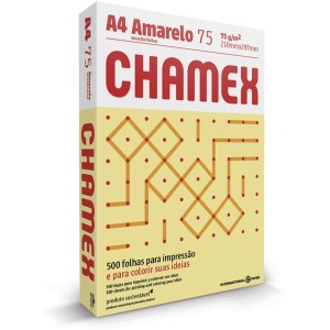 Papel Sulfite A4 Amarelo 75g 500 Folhas Chamex