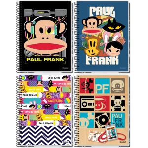 Caderno 16 Matérias Paul Frank 256 Folhas Credeal