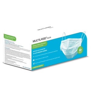Máscara Descartável 3 Camadas c/50 Multilaser