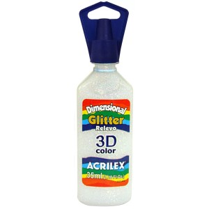 Tinta Dimensional Glitter 3D 35ml - Cristal 209 Acrilex