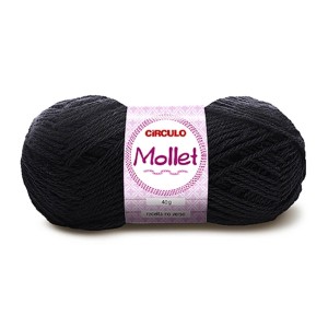 Lã Mollet 40g 0940 - Preto Circulo