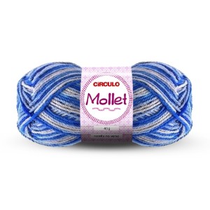 Lã Mollet 40g 9524 - Azul Mesclado Circulo