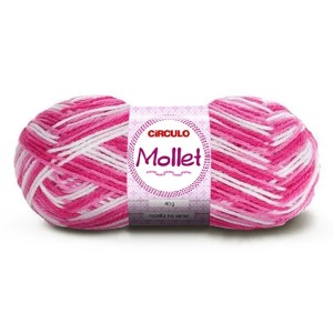 Lã Mollet 40g 9718 - Rosa Mesclado Circulo
