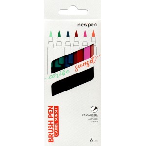 Brush Pen 6 Cores Caribe Sunset NewPen