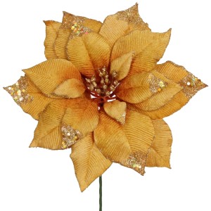 Enfeite Natalino Haste Bico de Papagaio com Glitter Dourado 29cm 30609 Grillo