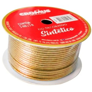 FIO DECORATIVO SINTETICO - DOURADO C/5 MTS CROMUS