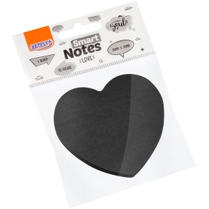 Bloco de Anotações 70mm x 70mm - Coração Preto Love 50 Folhas BRW
