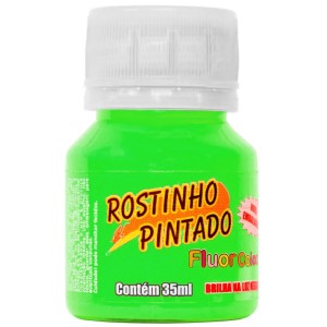 Tinta Facial Líquida 35ml - Verde Limão Fluorescente Rostinho Pintado