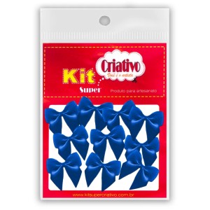 Laço de Cetim Pequeno - Azul c/10 Kit Super Criativo