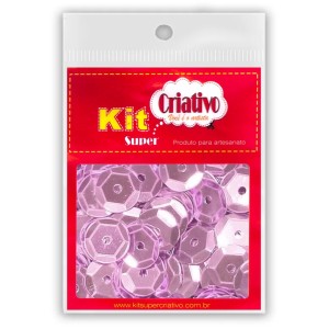 Super Lantejoula 14mm - Rosa 10g Kit Super Criativo