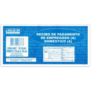 Recibo de Pagamento de Empregado(a) Doméstico(a) 50 Folhas São Domingos