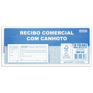 Recibo Comercial com Canhoto 50 Folhas São Domingos