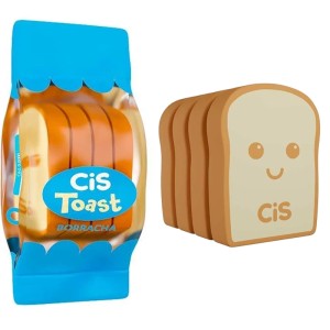 Borracha Escolar Toast Pãozinho c/4 Cis