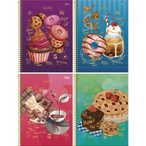 Caderno 1 Matéria Cupcake 80 Folhas Foroni