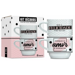 Caneca Empilhada Dupla - O Amor é Essencial Brasfoot