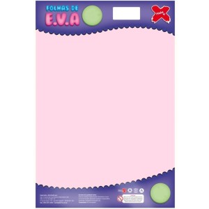 Placa de EVA Liso 40x60cm - Rosa Algodão Doce c/10