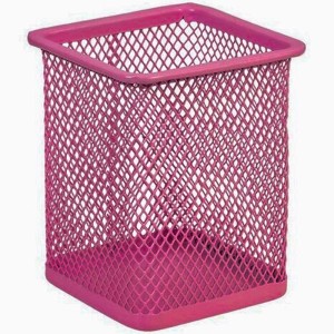 Porta Caneta Aramado Quadrado - Rosa BRW