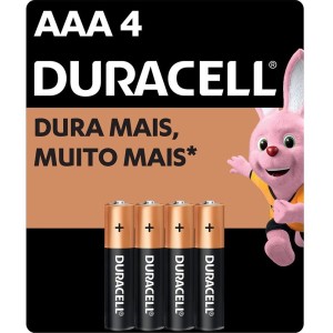 Pilha Alcalina Palito AAA - Cartela com 4 Pilhas Duracell