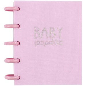 Caderno de Disco Baby Médio Rosa Chiclete Pop Disc