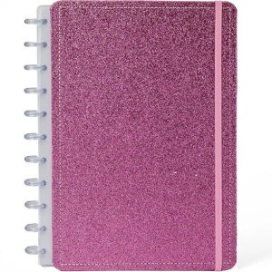 Caderno de Disco Grande Shine Rosa Diskô