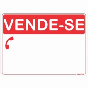 Placa de Sinalização - Vende-se 20x30cm Plascony