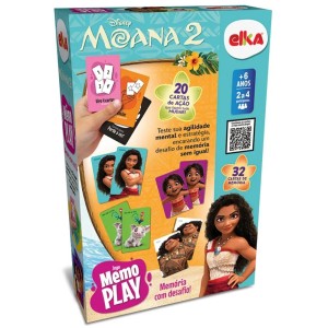 Jogo da Memória - Moana 2 Memo Play 1295 Elka Brinquedos