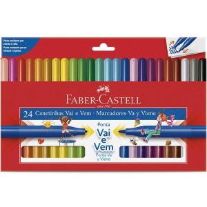 Canetinha Hidrográfica 24 Cores Vai e Vem Faber Castell