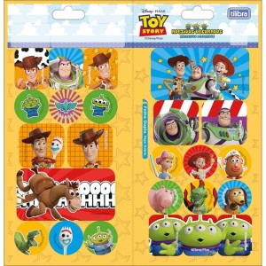 Cartela de Adesivos Duplo - Toy Story Tilibra