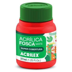 Tinta Acrílica Fosca 37ml - Vermelho Vivo 541 Acrilex