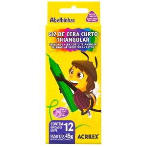 Giz de Cera 15 Cores Curto Acrilex