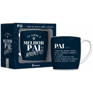 Caneca Porcelana Urban 300ml - Eu Tenho o Melhor Pai do Mundo Brasfoot