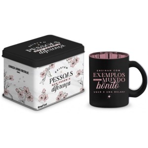 Caneca de Vidro Diamond Metalic 300ml - Pessoas Que Fazem a Diferença Brasfoot
