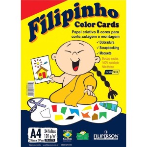 Bloco Criativo A4 Color Cards 120g 24fls Filipinho