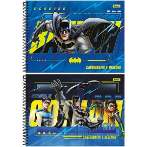 Caderno de Cartografia Batman 80 Folhas Foroni
