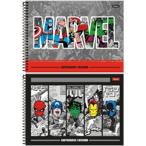 Caderno de Cartografia Marvel Comics 80 Folhas Foroni