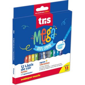 Lápis de Cor 12 Cores Jumbo Triangular Mega Soft Color Tris