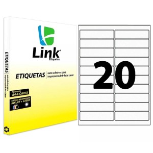 Etiqueta Adesiva Branca Carta - 101,6mm x 25,4mm (20 Etiquetas) 100 Folhas 8015 Link