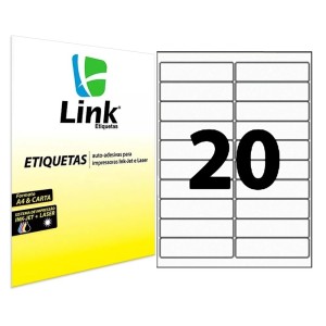 Etiqueta Adesiva Branca Carta - 101,6mm x 25,4mm (20 Etiquetas) 25 Folhas 8015-1 Link
